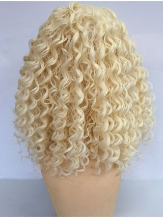 Kinky Curly Blonde Wig Medium Length