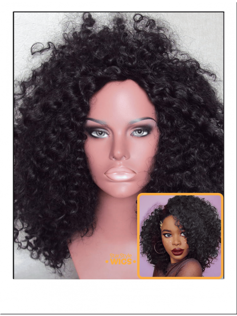Freya Black Afro Wig