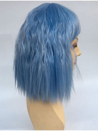 Light Blue Wig Bob With Bangs