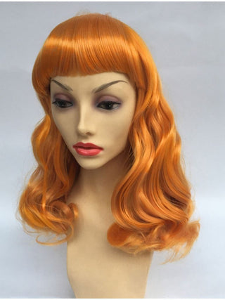 Light Ginger Orange Wig 50s Curly