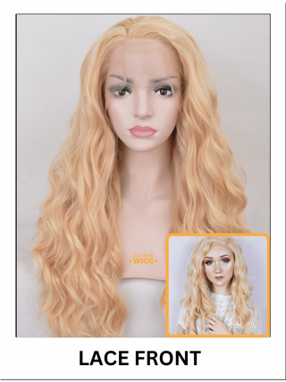 Light Peach Blonde Wavy Lace Front Wig