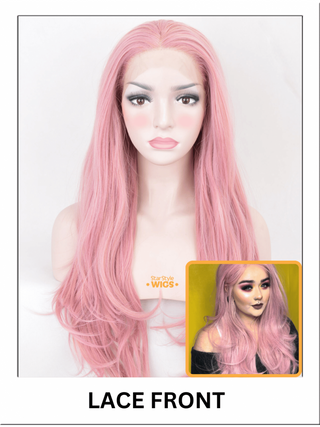 Light Pink Straight Lace Front Wig