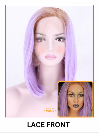 Lilac Purple Bob Lace Front Wig