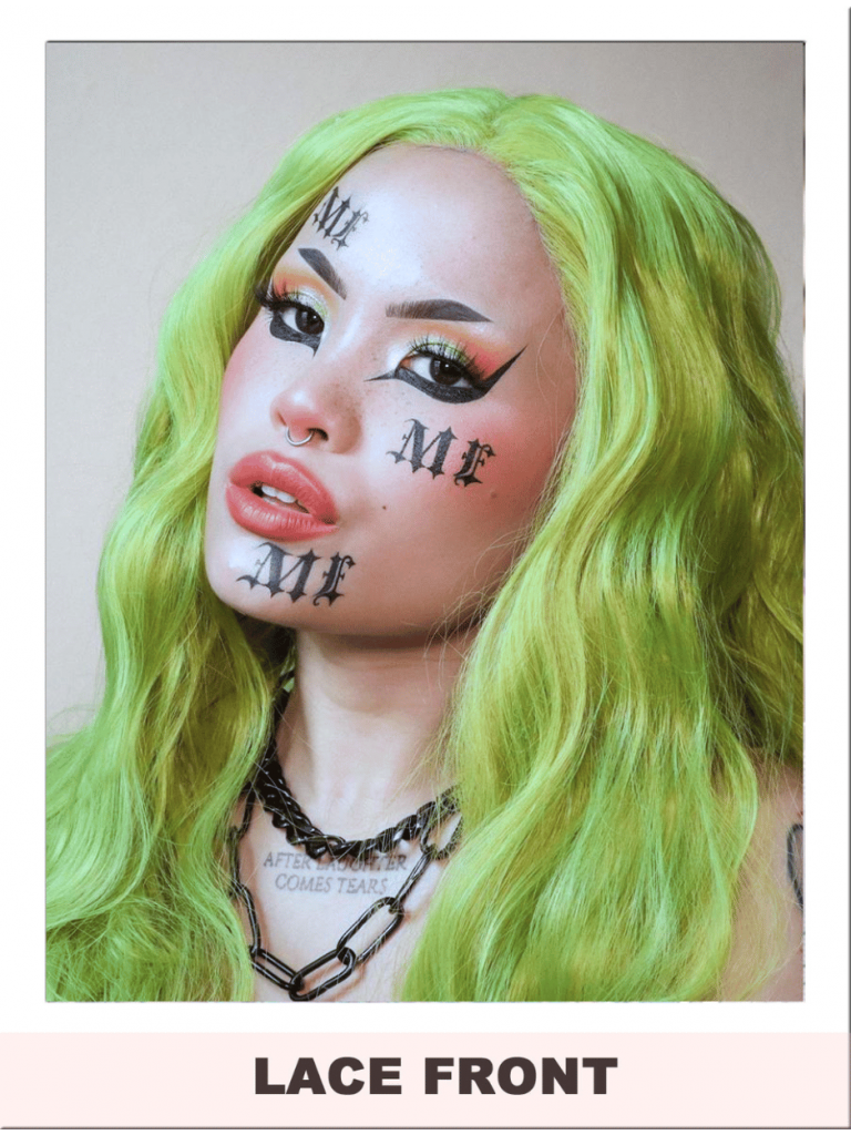 Lime Green Lace Front Wig Lace Front Wigs UK Star Style Wigs