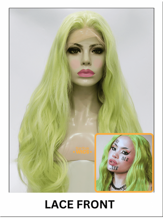 Lime Green Wavy Lace Front Wig