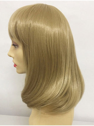 Lob Wig With Bangs Blonde