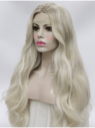 Long Ash Blonde Wig Rooted