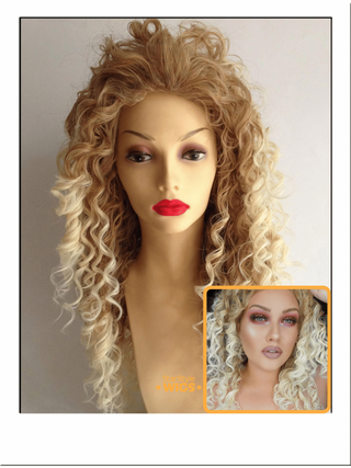 Long Blonde Afro Wig Natural Roots