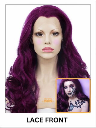 Long Curly Purple Lace Front Wig