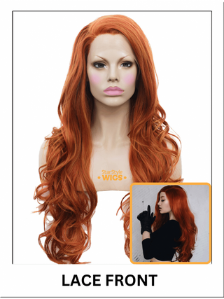 Long Copper Orange Lace Front Wig