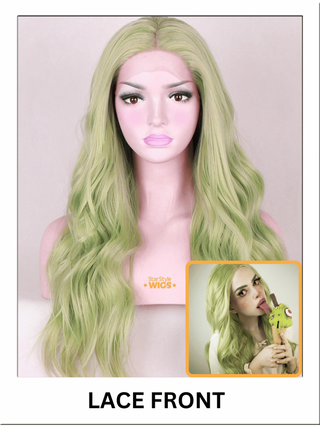 Long Light Mint Green Lace Front Wig