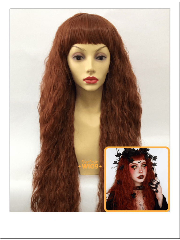 Auburn Red Crimped Wig Costume Wigs Star Style Wigs UK