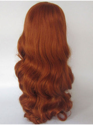 Long Red Finger Waves Wig