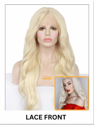 Long Wavy Blonde Lace Front Wig