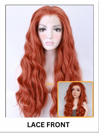 Long Wavy Ginger Red Wig Lace Front