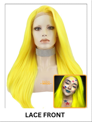 Long Yellow Lace Front Wig