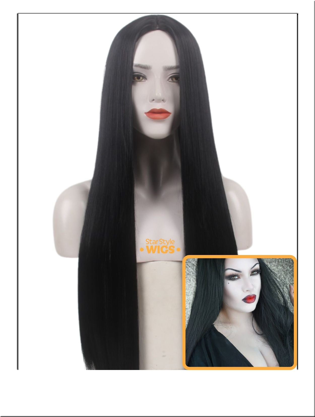 Morticia Addams Wig Costume Wigs Star Style Wigs UK