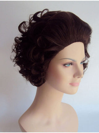 Old Lady Wig Brown Short Curly