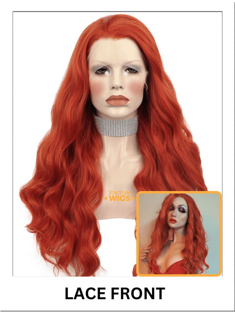 Orange Red Lace Front Wig Lace Front Wigs UK Star Style Wigs