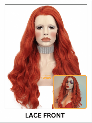 Orange Red Lace Front Wig