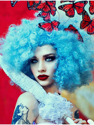 Pastel Blue Afro Wig