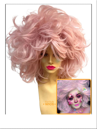 Pastel Pink Big Hair Wig