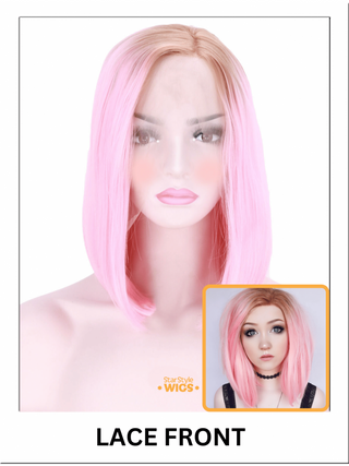 Pastel Pink Lace Front Bob Wig