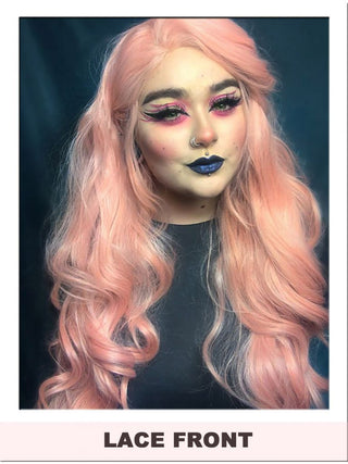 Peach Pink Lace Front Wig UK