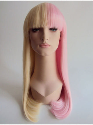 Pink And Blonde Split Colour Wig