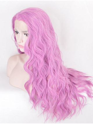 Pink Lace Front Wig Curly Hot Pink