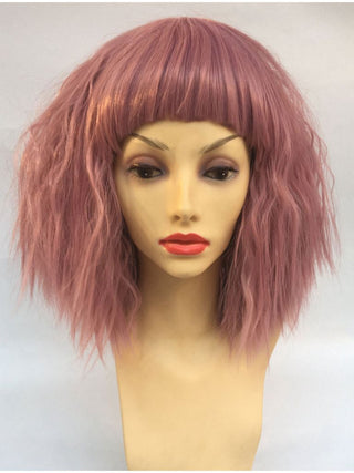 Pink Wig Bob With Bangs