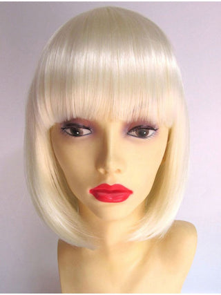 Platinum Blonde Bob Wig With Bangs