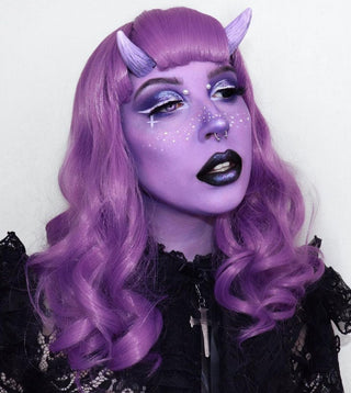 Purple Halloween Wig With Bangs