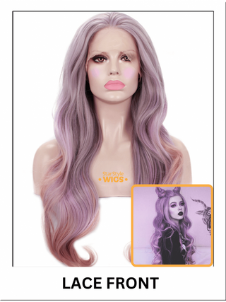 Purple Pink Ombre Lace Front Wig