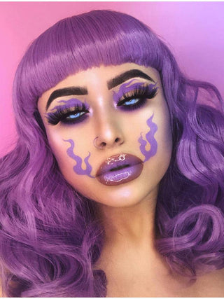 Purple Wig With Short Bangs