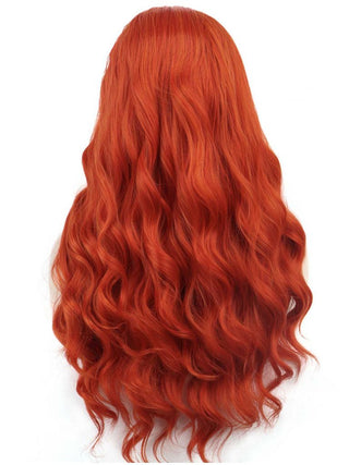 Red Hair Wig Lace Front Long Wavy