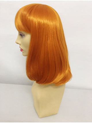 Red Lob Wig With Bangs