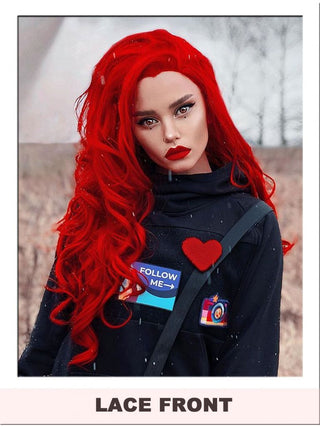 Red Wig Lace Front Long