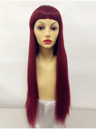 Red Wig Long With Bangs