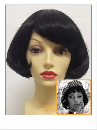 Short Black Wig With Bangs