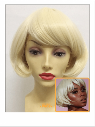 Short Blonde Wig With Bangs