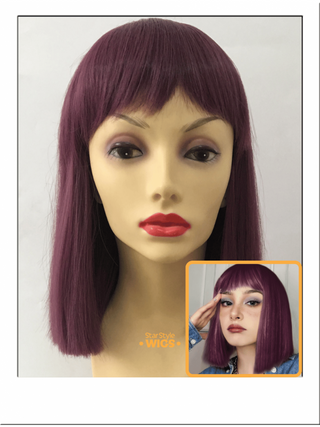 Straight Purple Wig With Bangs