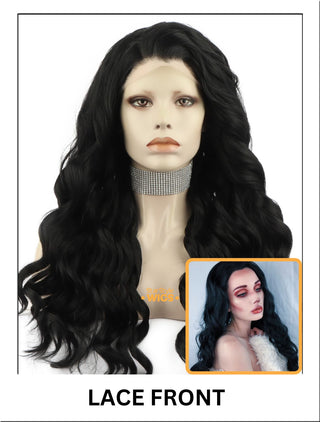 Wavy Long Black Lace Front Wig