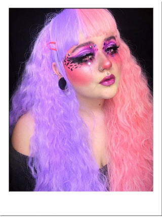 Wig Half Pink And Half Purple